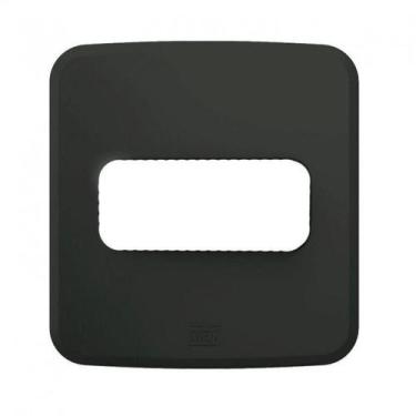 Imagem de  compose placa embutir móveis 1 posição preto ( 1 furo 60mm)  - weg