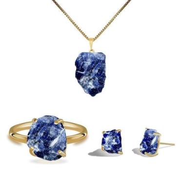 Imagem de Conjunto Natura Sodalita - Cristal Natural, Prata 925