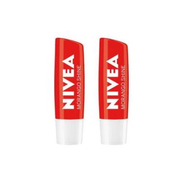 Imagem de Protetor Labial Nivea 4,8G Morango - Kit C/2 Un