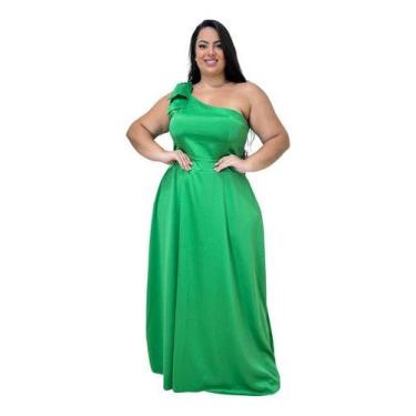 Imagem de Vestido Festa Longo Plus Size De Um Ombro Só Laço + Gravata - Lia Bent