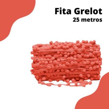 Imagem de Fita Pompom Coral 20mm Rolo Com 25 Metros - Nybc