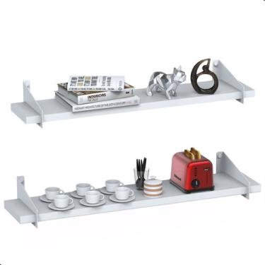 Imagem de 2 Prateleiras De Madeira Estilo Industrial Suspensa Max60b - Ghiz, Bra