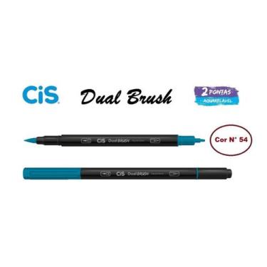 Imagem de Caneta Pincel Cis Dual Brush Pen Aquarelável 54 Azul Oceano