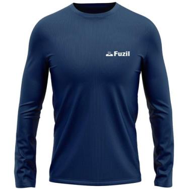 Imagem de Camiseta Dry Fit proteçao Uv 50 Azul Marinho Manga Longa Fuzil, P