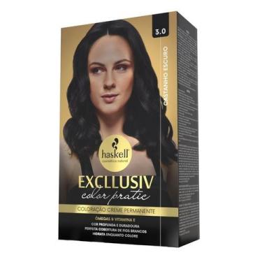 Imagem de Kit Excllusiv Color Pratic Haskell - 3.0 Castanho Escuro