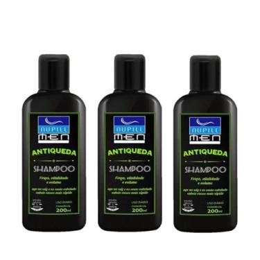 Imagem de Kit 3 Shampoo Antiqueda Masculino Nupill Força Vitalidade e Volume 200