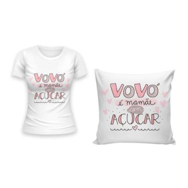 Imagem de Kit Camiseta +  Capa para Almofada Dia Das Mães Tema VOVÓ Presente Hom