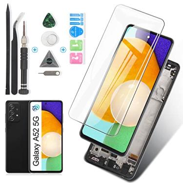 Imagem de YWLRONG Tela para Samsung Galaxy A52 5G Substituição de Tela para Samsung A52 5G A526U A526T A526V Sm-A526A A526B A526U1 A526W Display Lcd Conjunto de Digitalizador de Tela de Toque com Kit(Com Moldur