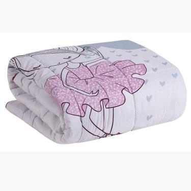 Imagem de Kit Edredom Solteiro 5 Peças Ballerina Juvenil 100% Poliéster Hipercal 400 Fios