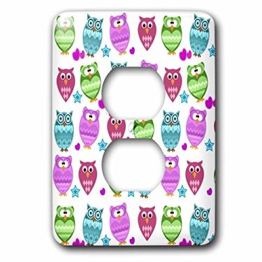 Imagem de 3dRose Tampa de tomada com 2 plugues Funky Owls 201642_6