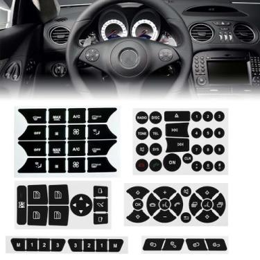 Imagem de ZSYGYGDKS Kit de reparo de botão de painel adequado para Mercedes Benz 2008-2014 W204 C250 C350 E-Class Volante AC janela rádio número porta e kit de adesivos de reparo de ar condicionado