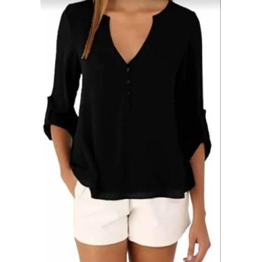 Imagem de Camisa Feminina Mullet Famosas Manga Longa Viscose Ref.15336 - DOCCEMU