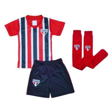 Imagem de Uniforme Infantil São Paulo Listrado 3 Pçs Oficial - Revedor, Tam 2