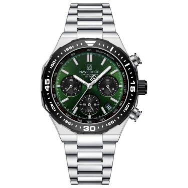 Imagem de Relógio De Quartzo Masculino Com Pulseira De Aço Inoxidável Esportivo Impermeável Verde