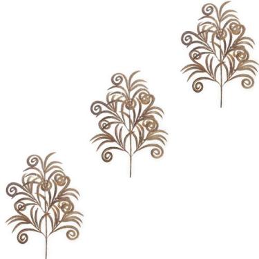 Imagem de Kit 3 Haste Natalina Flor Glitter 60 cm - Decoração de Luxo Para Árvor