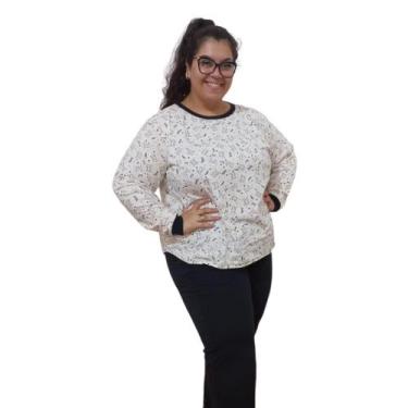 Imagem de Pijama Plus Size Feminino Manga Longa Estampas Variadas - Turbulencia 