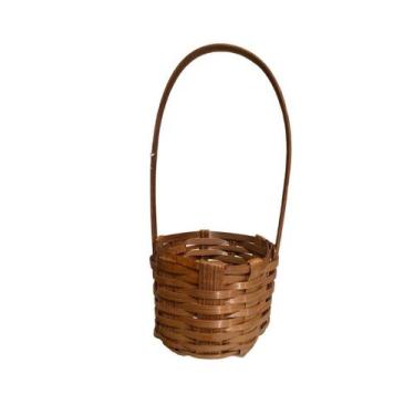 Imagem de Cesta Pequena Redonda Bambu 14 x5cm Decorativo kit c/ 10 un - Blook