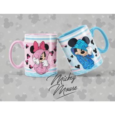 Imagem de Caneca de Porcelana Mickey e Minnie Mouse - NG Decor Canecas, Azul