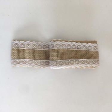 Imagem de FITA DE JUTA COM RENDA 21mm 2m x 5cm - Fascinação