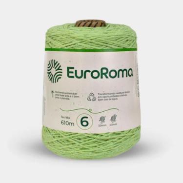 Imagem de Barbante euroroma colorido 06 fios cor 801 verde limão unidade - EUROF
