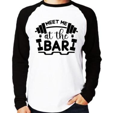 Imagem de Camiseta Raglan Meet Me At The Bar Manga Longa - Foca na Moda, Branco,