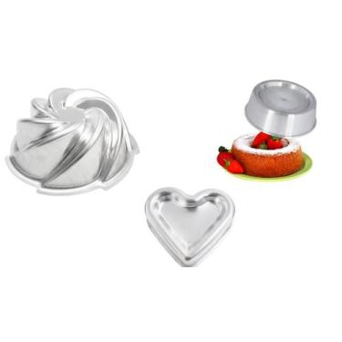 Imagem de Kit Com 3 Assadeira Forma Bolo Ballerine Vulcão Piscina, Espiral E Cor