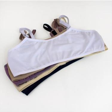 Imagem de Kit 10 Sutian Juvenil Moda Intima Simples Estampado Sem Arco - Empório