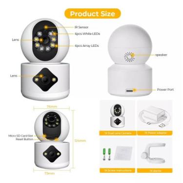 Imagem de Mini Câmera Robô Ip Wifi 4mp Áudio Rastro Duas Lentes Onvif - cameras