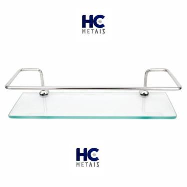 Imagem de Suporte/prateleira/porta Shampoo Reto Em Vidro 6mm - HC METAIS