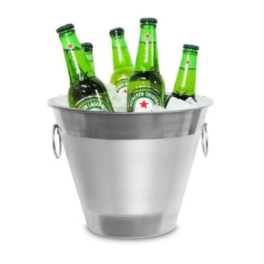Imagem de kit Atacado com 08 baldes de Gelo em Alumínio 6 litros Eventos  Cervej