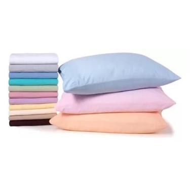 Imagem de KIT 2 Fronhas Avulsas  Percal Pro 100% Poliéster Várias Cores Nova Tec