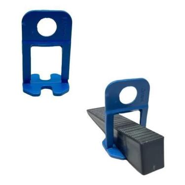 Imagem de Kit 500 Espaçador Nivelador de 1,0mm Para Porcelanato + 100 Cunhas - N