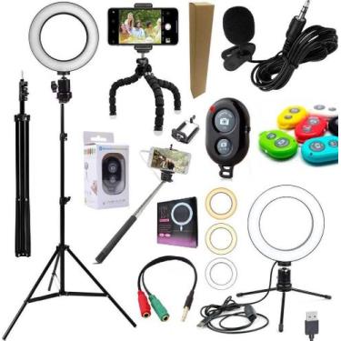 Imagem de Kit Acessórios Youtuber Profissional Ring Light + Bluetooth - Leffa Sh