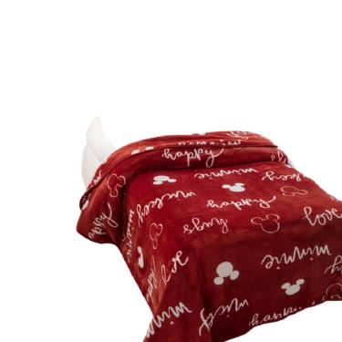 Imagem de Cobertor Raschel Plus Juv. Disney Mickey & Minnie 150 cm x 200 cm Vermelho