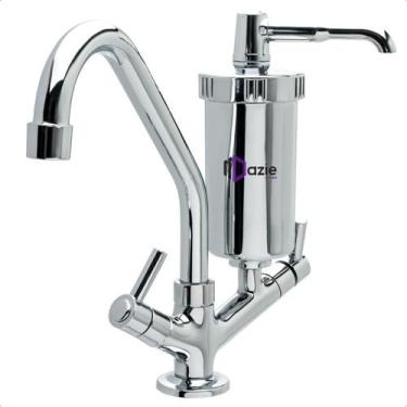 Imagem de Torneira Filtro Gourmet Cozinha Bancada 1/4 Volta Bica Móvel Alta Refi