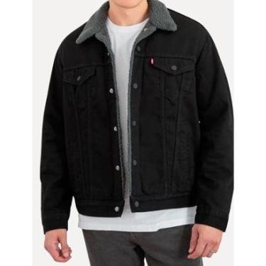 Imagem de Jaqueta Jeans Levis Masculina Sherpa Trucker Preta-Masculino