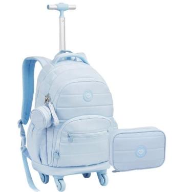 Imagem de Kit Mochila De Rodinha e Estojo Para Notebook ColorUp - Seanite, Azul