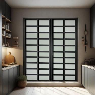 Imagem de Porta de Correr com Travessas 4 Folhas Moveis 210 X 200 Elite com Fech