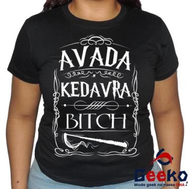 Imagem de Baby Look Avada Kedrava Bitch 100% Algodão Harry Potter Blusa Feminina