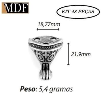 Imagem de Kit 48 Pezinho Medio para Caixa e Bandeja Prata Velho - ATACADÃO DO AR