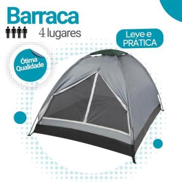 Imagem de Barraca De Acampamento Até 4 Pessoas + Bolsa - Tesla Store, Cinza clar