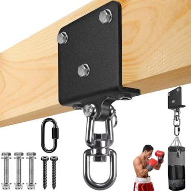 Imagem de Dolibest Gancho de saco de pancadas pesado, rotação de 360° para Muay Thai de boxe, gancho de feixe de madeira para sistemas de treinamento de força com peso, ioga aérea e rede, faixa de resistência