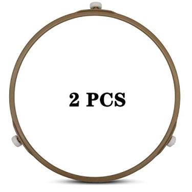 Imagem de Anel de mesa giratória de micro-ondas, bandeja de forno de microondas de 21 cm, anel de suporte de rolo giratório grande bandeja de placa de vidro anel de roda (2 peças), altura do rolo 15 mm