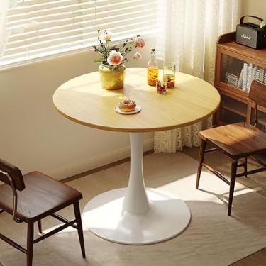 Imagem de Mesa de jantar redonda com base de tulipa, mesa de lazer para sala de jantar em casa, café, mesa de pedestal para espaços pequenos, B, 60 cm