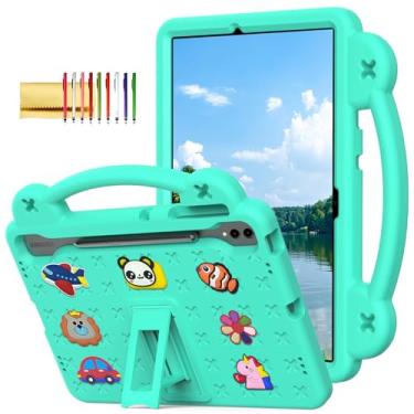 Imagem de Dteck Capa para Galaxy Tab S10 Plus/Tab S9 FE Plus 5G/S9 Plus/S7 FE/S8 Plus/S7 Plus de 12,5 polegadas, com desenho de panda à prova de choque, alças conversíveis, leve, com suporte para crianças,
