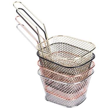 Imagem de Conjunto de Cesta de Fritura Pequena Akozon - Cesta de Batata Frita, Cesta de Fritadeira para Asas de Frango e Lanches, Filtro de Malha de Cozinha de 4 Cores - Perfeito para