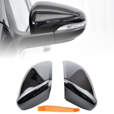 Imagem de QKLsudua 1 par de capas de espelho retrovisor exterior preto capas de cobertura de espelho de porta compatíveis com VW MK6 Golf 6 GTI R20 2010-2013