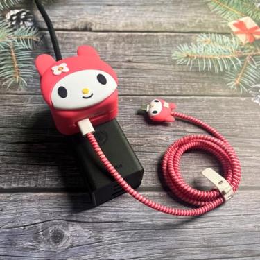 Imagem de ANFTF Capa protetora para Apple 35W adaptador de carregador USB-C duplo, capa protetora de carregador 3D, protetor de cabo exclusivo com design de desenho animado para iPhone/iPad/MacBook carregamento