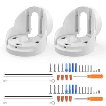 Imagem de VOMENC Suporte para beiral com corrente de segurança antiqueda para câmera Google Nest com holofote externo - Suporte de proteção de estabilidade ABS Google Nest para câmera de holofote externo