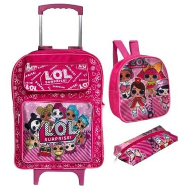 Imagem de Kit Escolar Mochila De Rodinha Grande E Espaçosa De Menina - sem marca